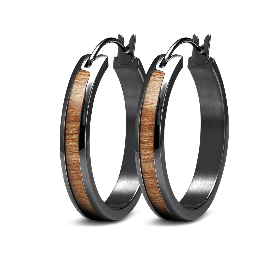Gum Burl Black Hoop Earrings  Tyalla Jewellery • Australia – Woodsman
