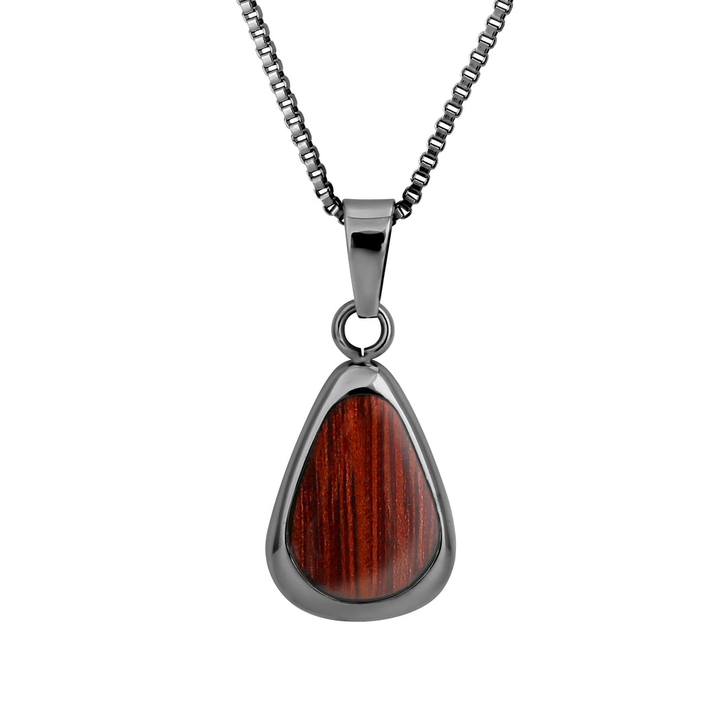 Jarrah Drop Necklace - Gunmetal - Tyalla - Woodsman Jewelry