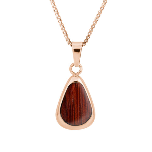 Jarrah Drop Necklace - Rose Gold - Tyalla - Woodsman Jewelry