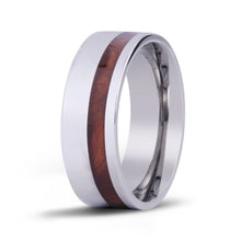 Load image into Gallery viewer, Redwood Offset Titanium Ring - Sequoia - Woodsman Jewelry
